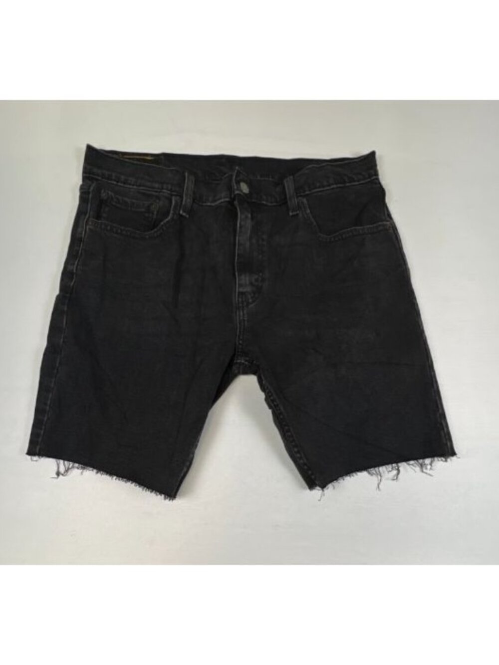 Levi’s Men Size 33 Black Denim Raw Hem Cutoff Shorts 412 Style